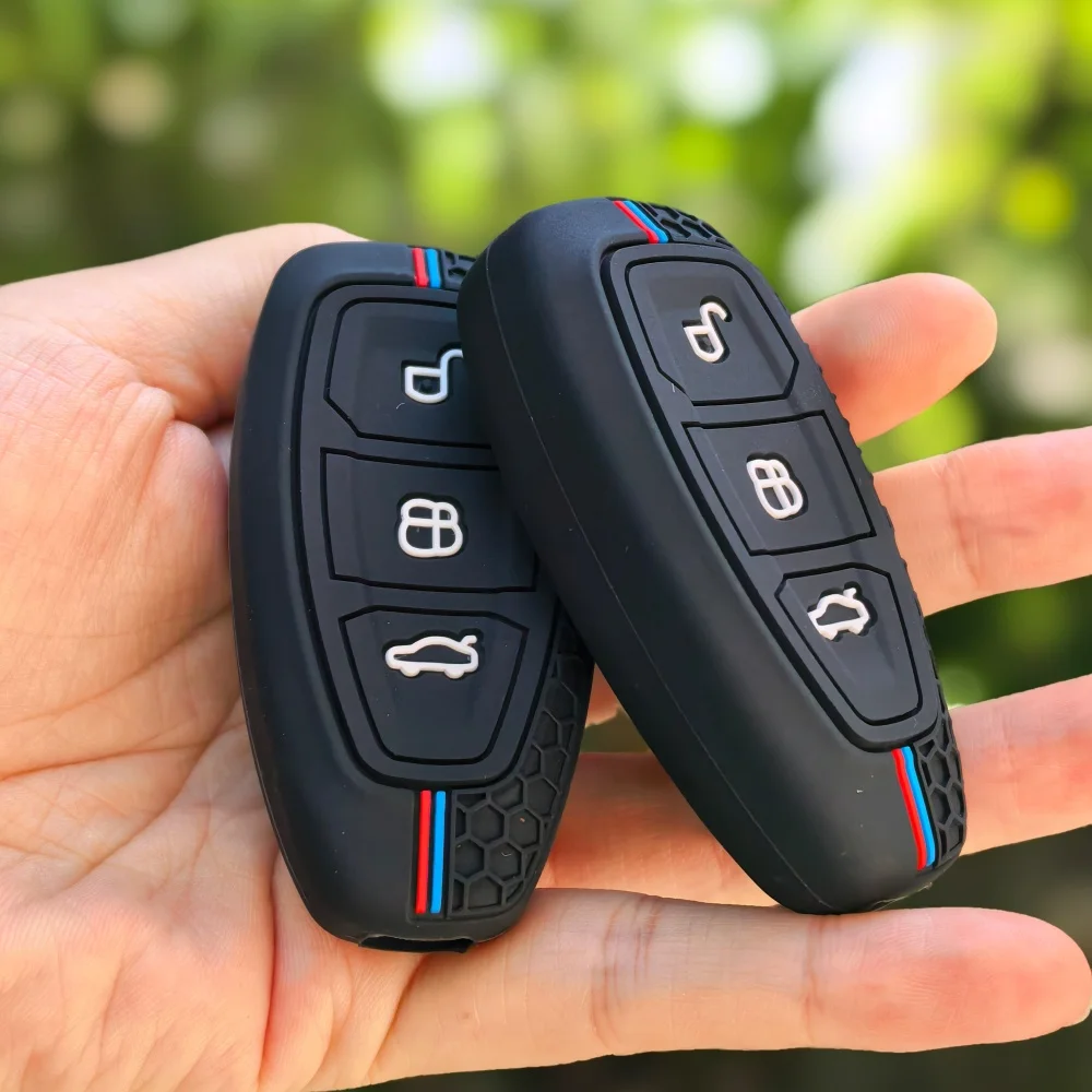 New Silicone Car Key Pack for Ford ST Line Fiesta Focus Mondeo Ecosport Kuga Puma Edge Escape Metallic Accessories