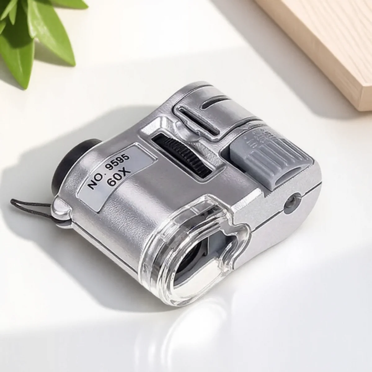 60x lupa portátil mini bolso microscópio lupa led joalheiro lupa detector de moeda portátil