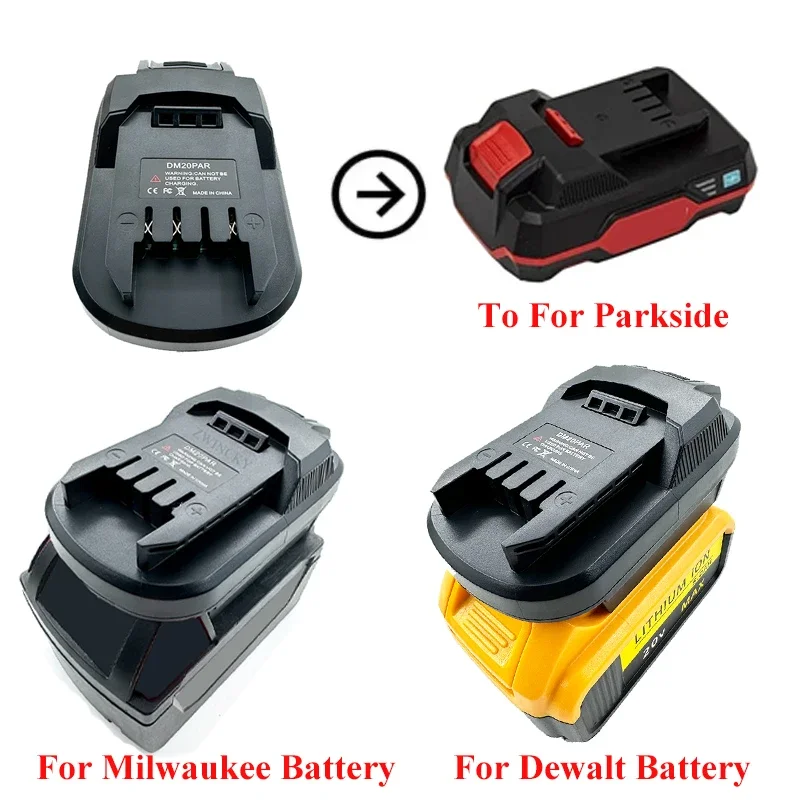 Adaptateur et convertisseur de batterie pour Parkside Lidl Tools, compatible pour Milwaukee, Dewalt, batterie non incluse