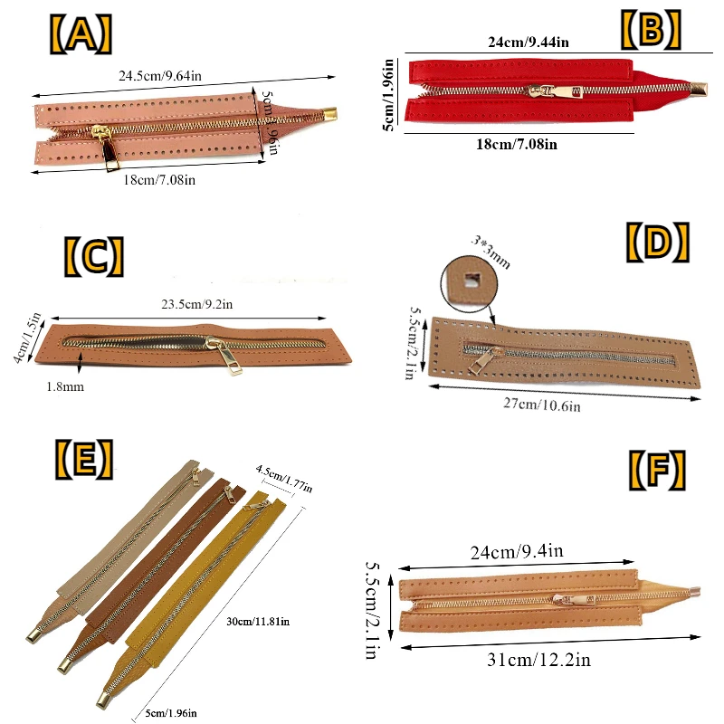 Cerniera in metallo da 24cm cerniera in pelle PU per cucire borsa artigianale cucito personalizzato fai da te cerniera borsa tessuta Hardware