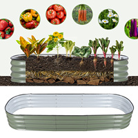 Raised Garden Bed Kit DIY Increased Thickness Heavy Duty Metal Raised Planter Bed Rounded Edges Open Bottom Design for Plants