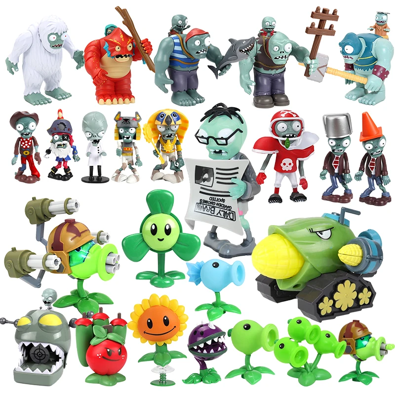 New 1PCS PLANTS VS ZOMBIES PVZ Pea Shooter Boss Action Figure Model Toys Dolls Shooting Dave Allstar Toy For Boys Birthday Gifts