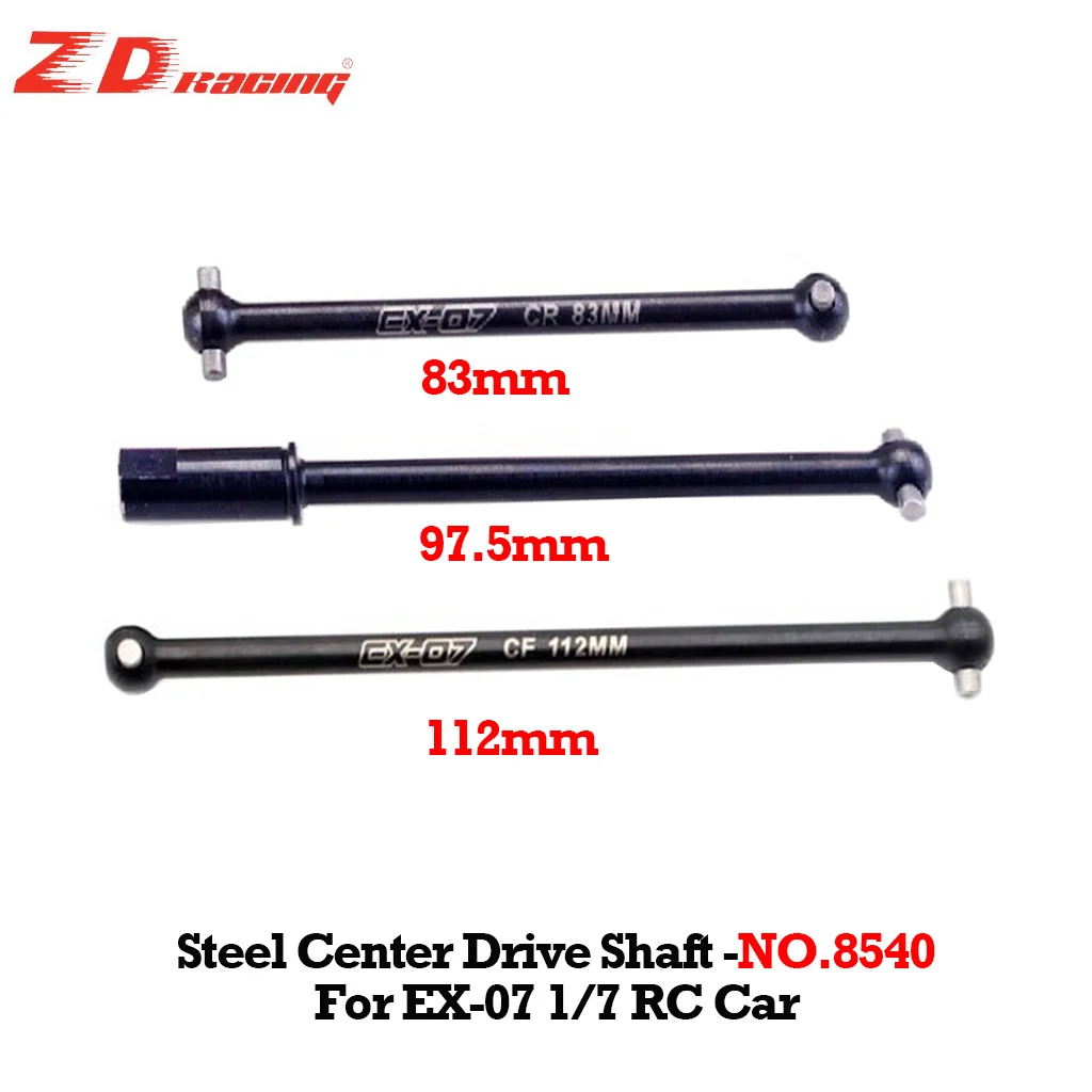 ZDRacing Vertical Transmission Shaft Metal Center Drive Shaft 8540 CVD for EX-07 1/7 RC Car Middle Drive Shaft Original Parts