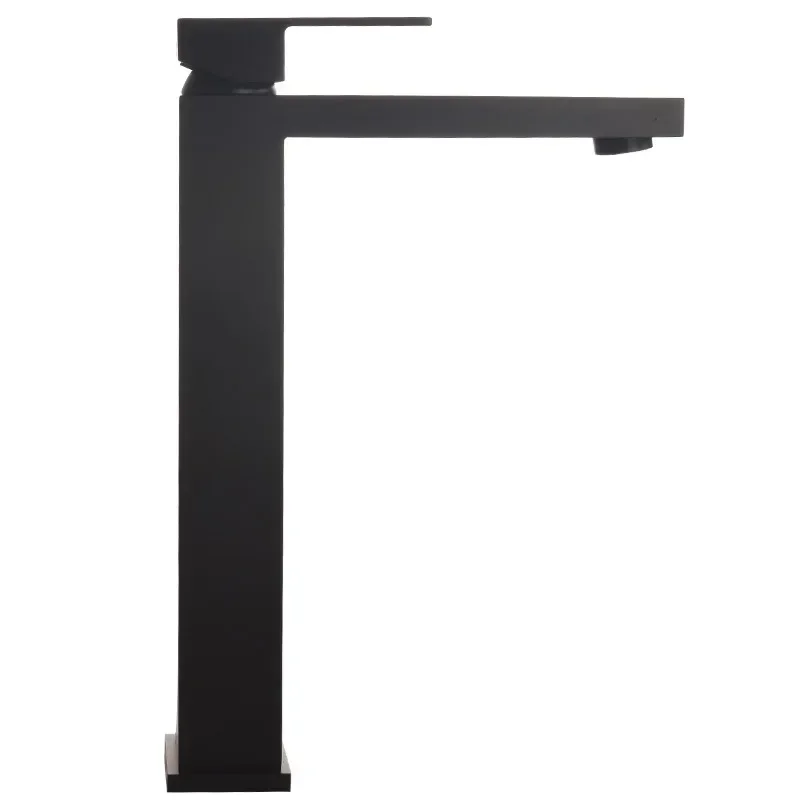 Electroplated black all-copper square basin faucet, high and short on-stage basin, under-stage basin, hot and cold faucet MT1015