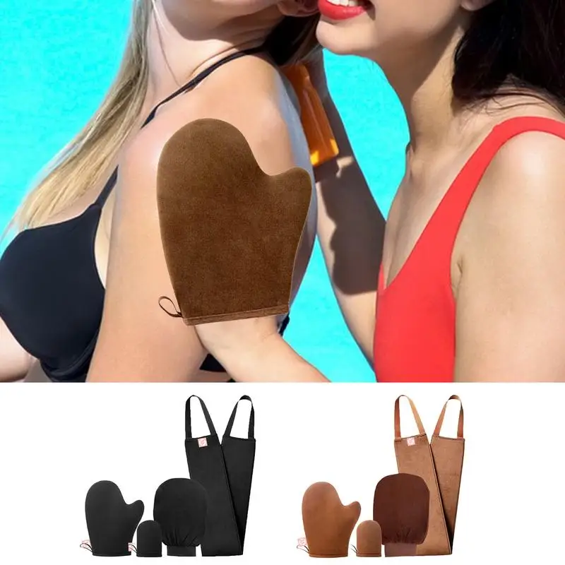 Sunless Tanning Mittens Self tanning mitt Set Keep Hands Dry Stain Free Sunless Tanning and Body Lotion Flocked Gloves