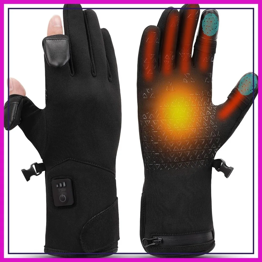 

Rechargeable Fingerless Heated Gloves for Arthritis Relief, Fishing, Work, Motorcycle Riding, Ski