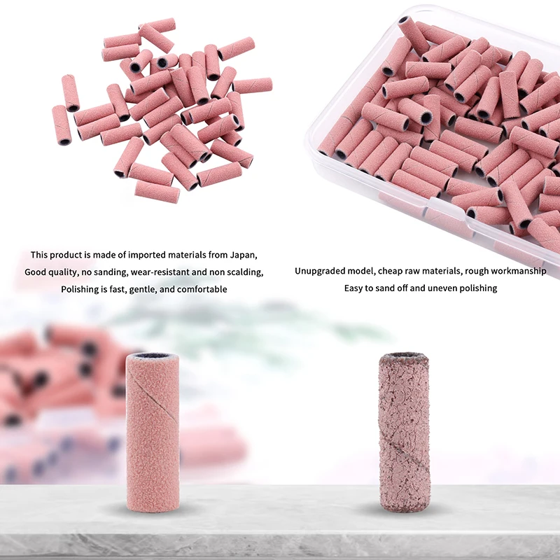 Nail Mini Sanding Ring Bands 3MM Electric Manicure Nail Drill Bits 120/150/180/240 Grit Gel Nail Polish Removal Manicure Tool