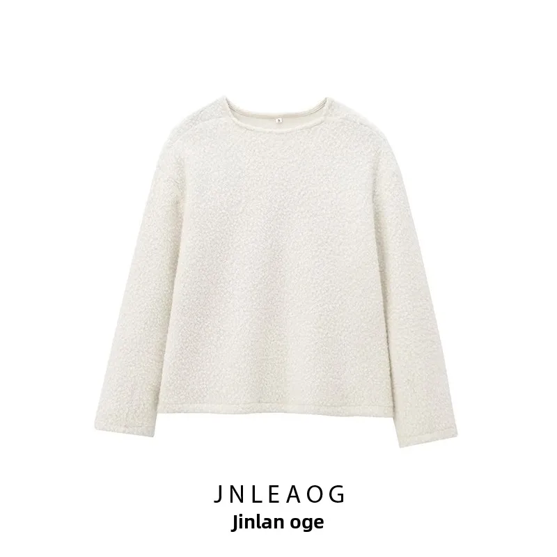 

JNLEAOG Новый женский модный дизайн Sense Pearl шерстяной свитшот универсальный длинный свек круглый Ne полиэфирное волокно чистый цвет