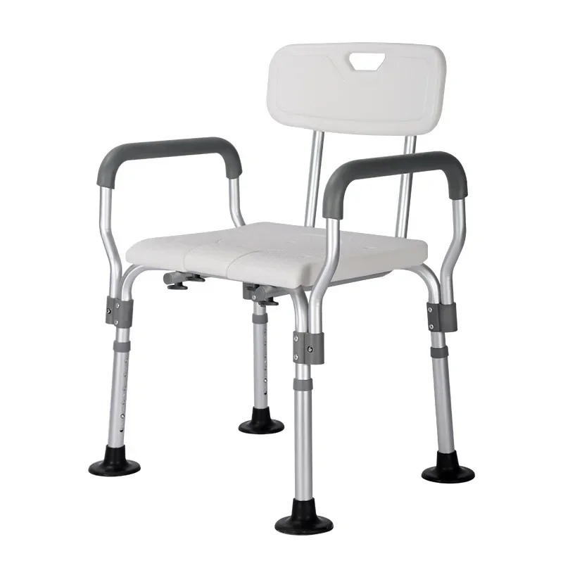 Aluminum Alloy Adjustable Toilet Chair for Elderly Bath Chair Bath Stool with Pads Strong Load-Bearing Bathroom Furniture