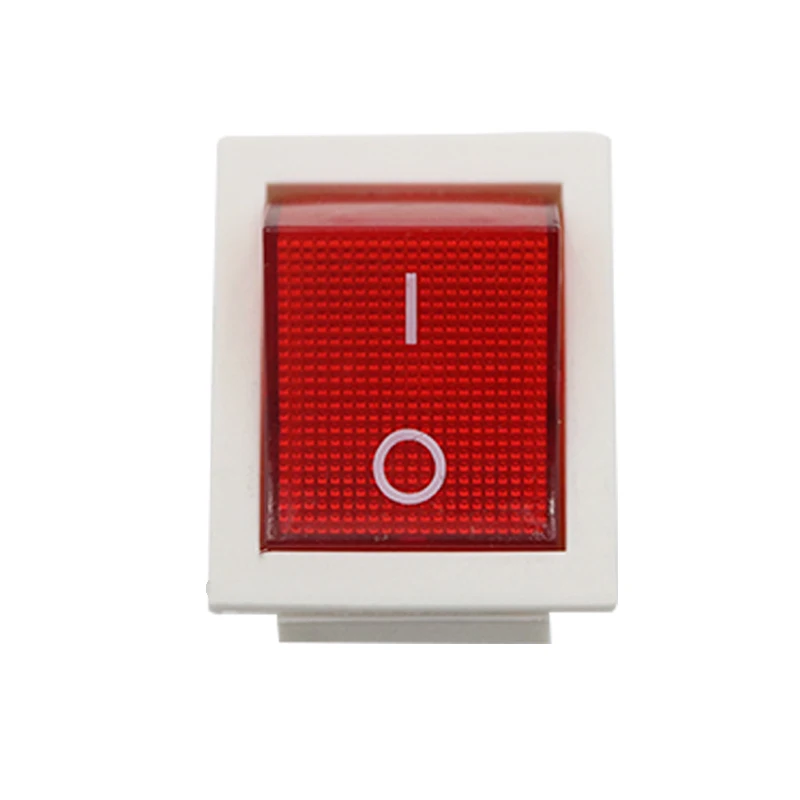 KCD4 Illuminated Rocker Switch 2-Position ON/OFF 4-Pin 15A 250VAC 20A 125VAC - White Base Power Switch for Electrical Equipment,