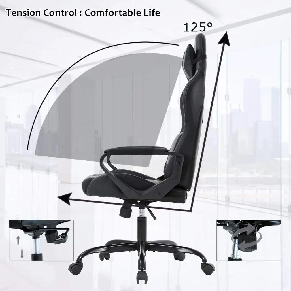 Gaming Chair High Back Computer Office Chair Executive Ergonomic Adjustable Swivel Task Chair with Headrest and Lumbar Support