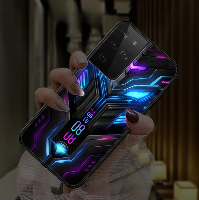 مضيئة الزجاج الذكية مصباح ليد متوهجة جراب هاتف لسامسونج S25 S24 S23 S22 S21 S20 الترا S21/20 FE غطاء حامي الموضة #2