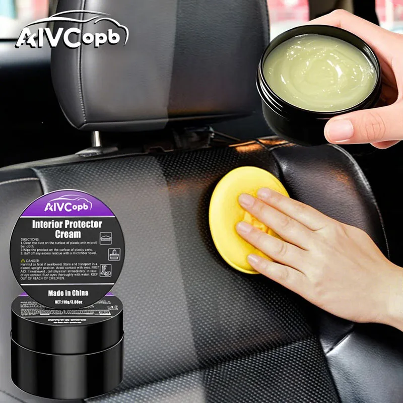 Car Plastic Restorer Crystal Clear Auto Interior Leather & Panel Renewal Wax Coating Agent Back To Black Gloss Car Wax Polish