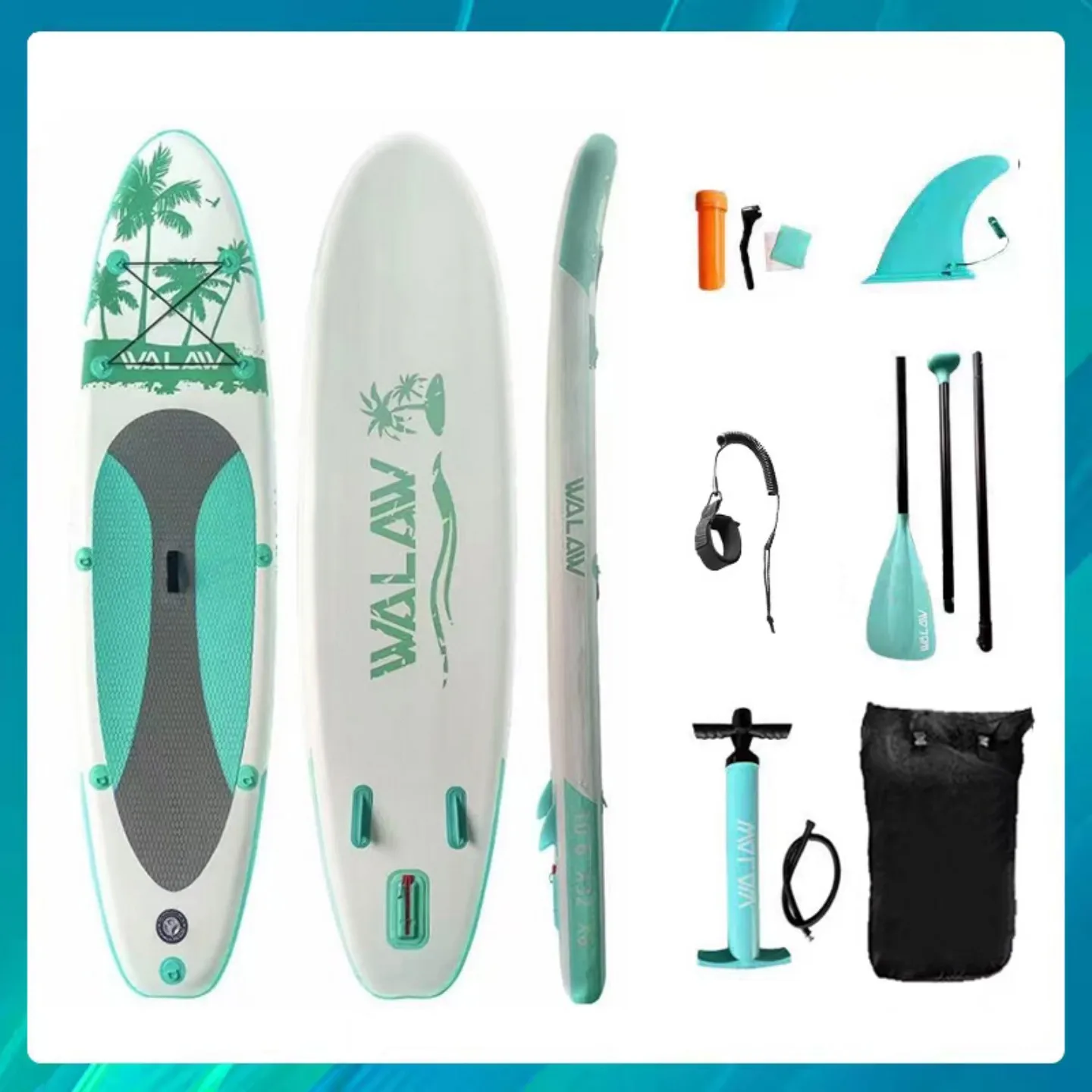 

Brazil market WALAW sup board Inflatable Paddle Board, Coconut Tree pattern Sup Board with all accessories