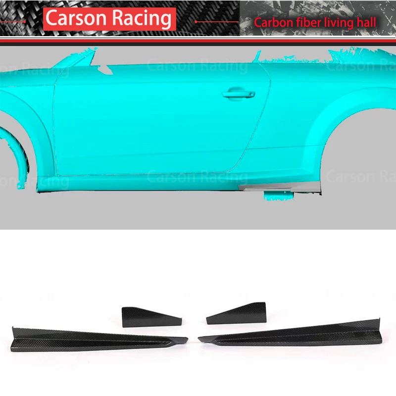 

For Audi TTS TTRS 2015 - 2018 Carbon Fiber Side Skirts Bumper Lip Bumper Lid Apron Guard Splitters MK3 Forge carbon