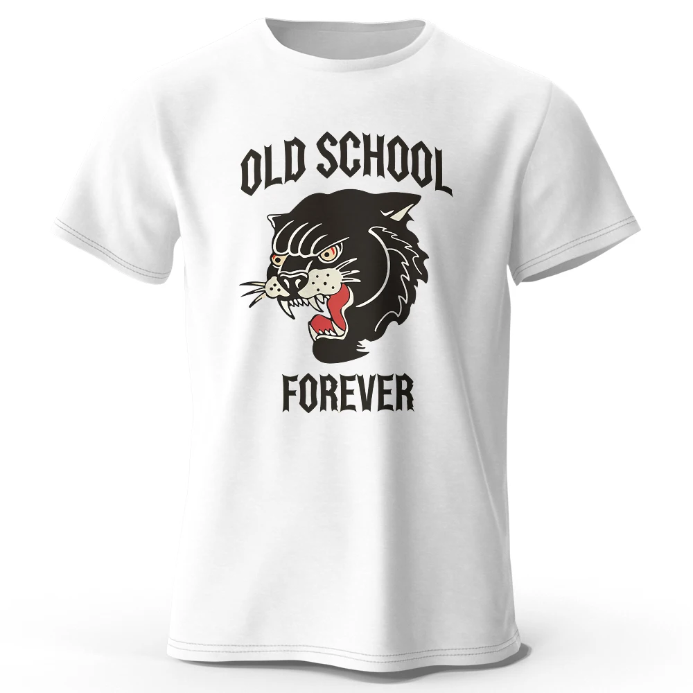 

Classic Old School Forever Printed Men's T-Shirt in Vintage Style for Summer Tops Tees Streetwear Fashion Men Clothing T Shirts
