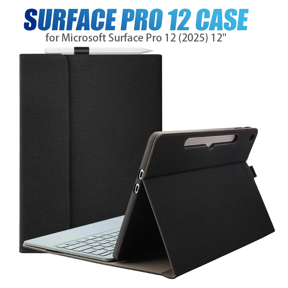 

Чехол Surface Pro 12 для Microsoft Surface Pro 12 (2025) 12 дюймов, фолио с множественной регулировкой угла, совместимый с клавиатурой типа