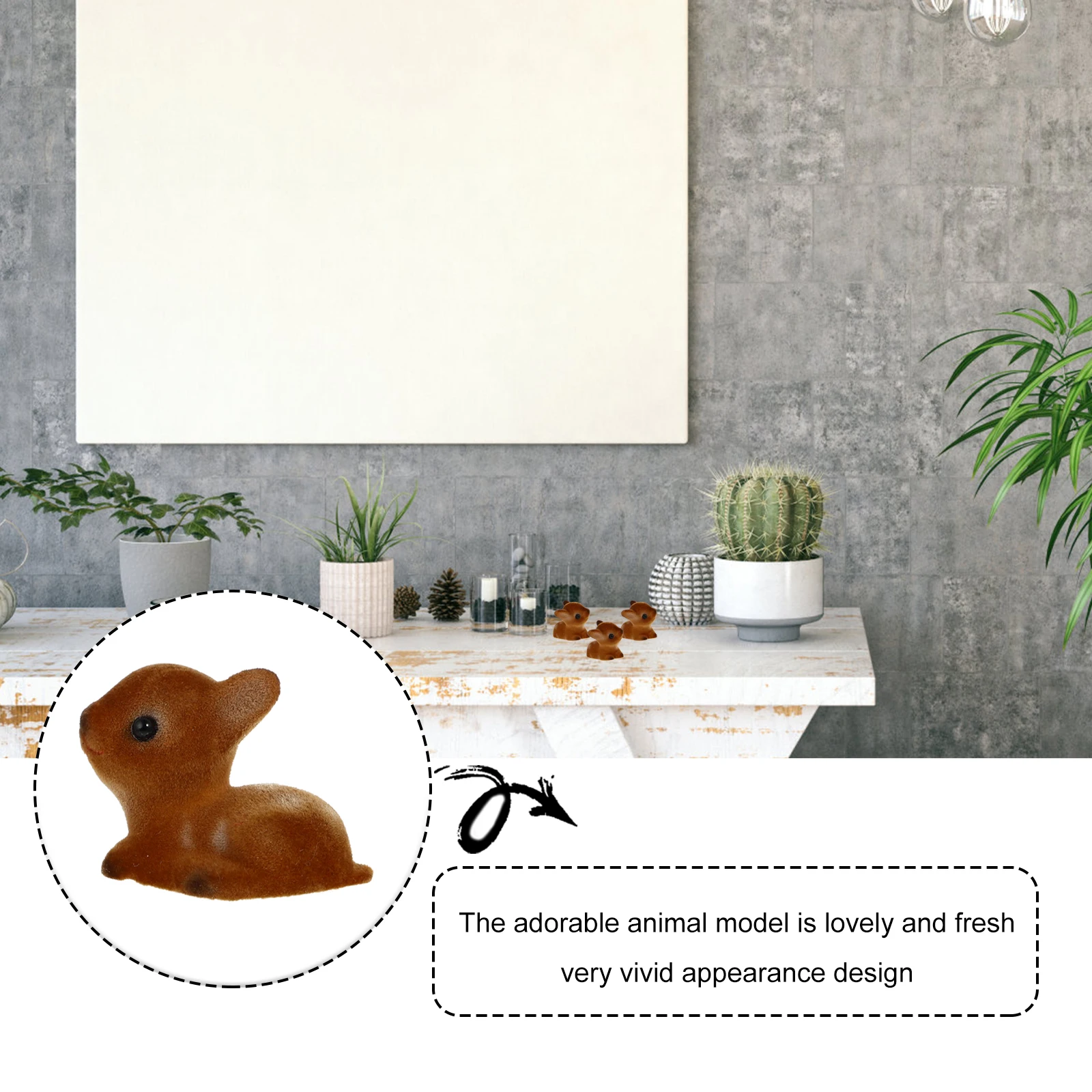 

Resin Fawn Figurines Adorable Animal Decor Bedroom Desk Home Office Cafe Decorations Mini Statues Resin Craftsmanship