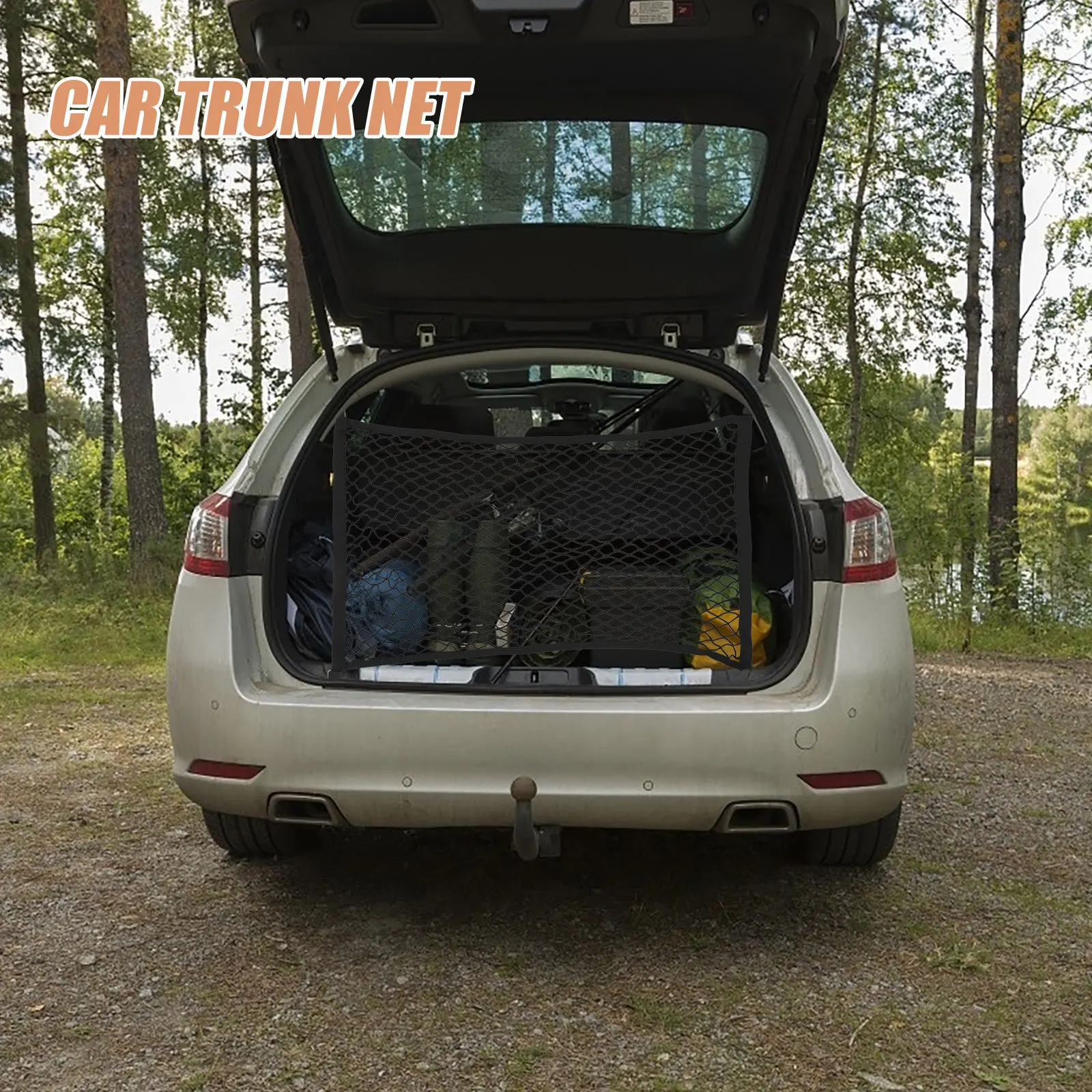 

Cars Rear Trunk Storage Organizer Cargo Net Hook Fixed Mount Kit Luggage Carrier Universal Mesh Net Cars Box Organizer
