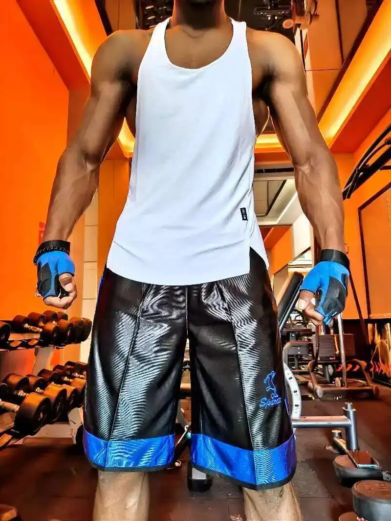 Summer Men's Glossy Running Shorts Outdoor Fitness One Size Sports Bottoms