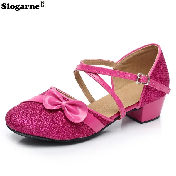 Children New Soft Latin Dance Shoes Kids Low Heels Modern Jazz Waltz Tango Belly Ballroom Dance Shoes Girls Summer Sport Sandals