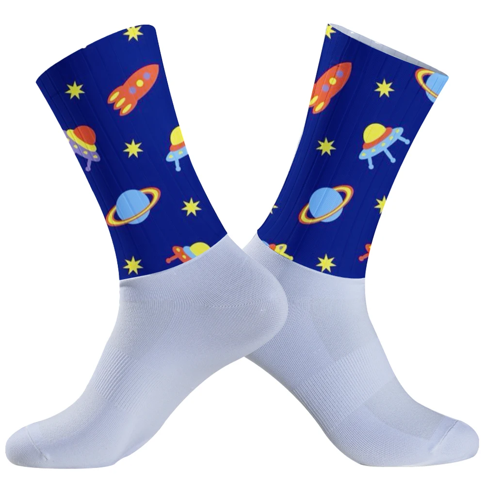 Neue Space Bike Socken Männer Krankens ch wester Kompression Radfahren für Frauen MTB Guard Socken Strümpfe Sport Socken