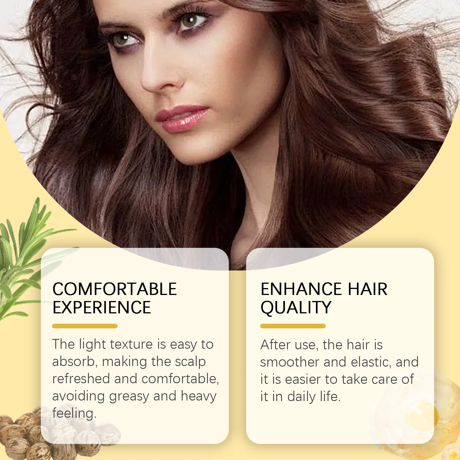 زيت شعر روزماري بالنعناع - علاج مغذي للشعر الجاف المجعد، يساعد على تحسين اللمعان والنعومة، تركيبة خفيفة الوزن