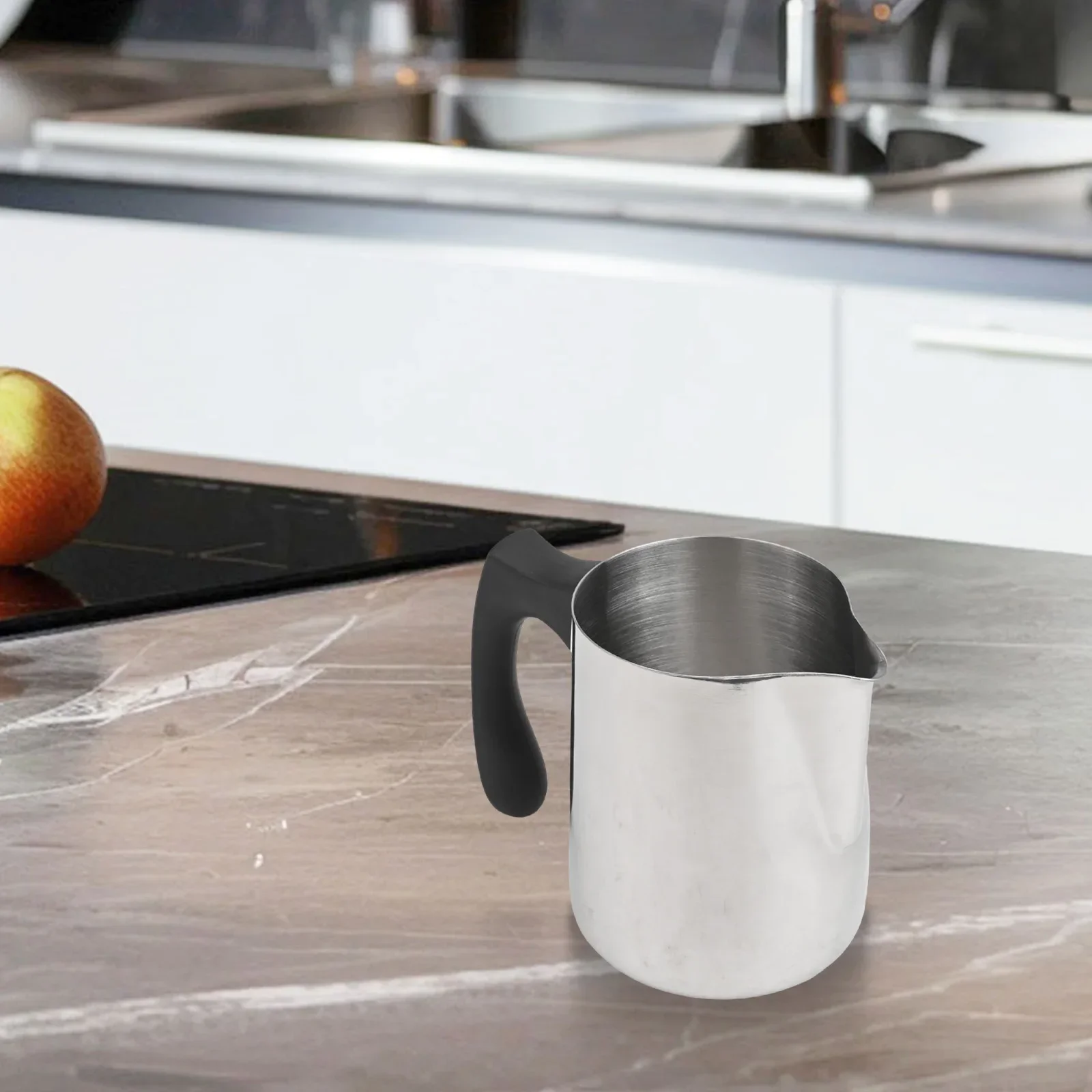 Coffee Presentation 14*11*9cm Stainless Steel Frother Milk Steaming Pitcher Precision Measurement 900ml Capacity