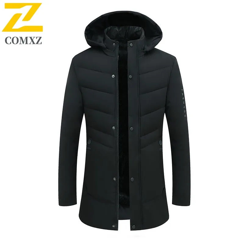 COMXZ hommes extérieur rembourré veste décontracté à capuche travail épaissi chaud Parka affaires loisirs léger confort hiver vêtements