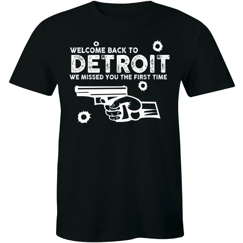 

Футболка с забавным пистолетом Detroit Come back to Detroit We Missed You the First Time Tee