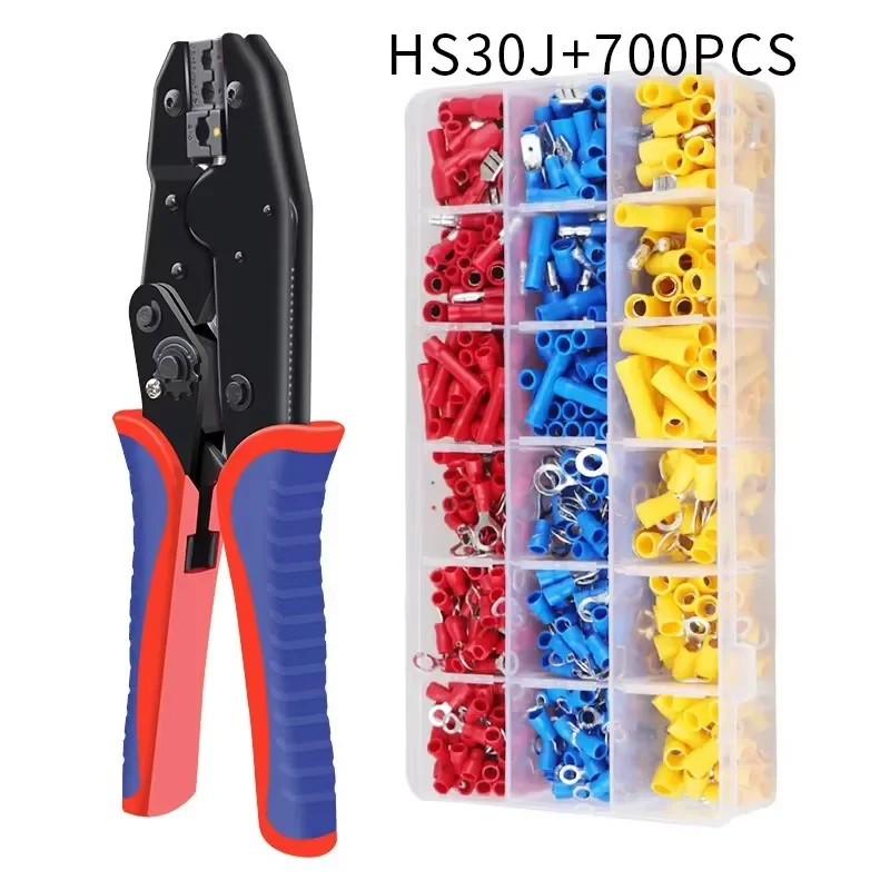 

HS-30J Инструмент для обжима проводов с храповым механизмом 20-10AWG 0,5-6 мм2 Обжимные клещи для изолированных электрических клемм