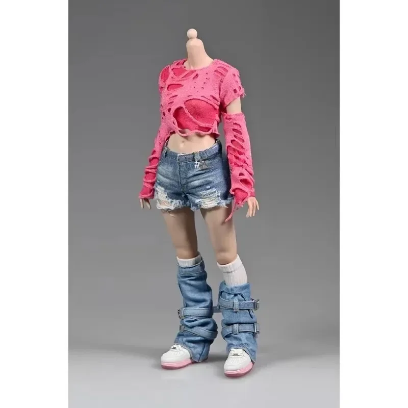 1/6 Scale หญิงล้าง DENIM เสื้อกั๊กขาทหารสําหรับ 12 "Action Figure Body