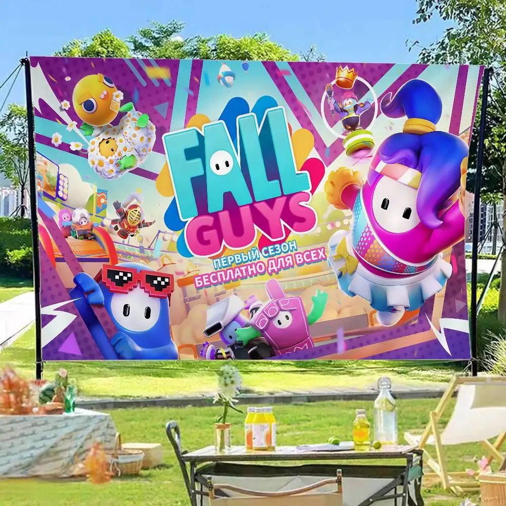 Popular F-Fall G-Guys Party Game Cartoon Flag Wall Hanging Banner Decoration Household Home Decor