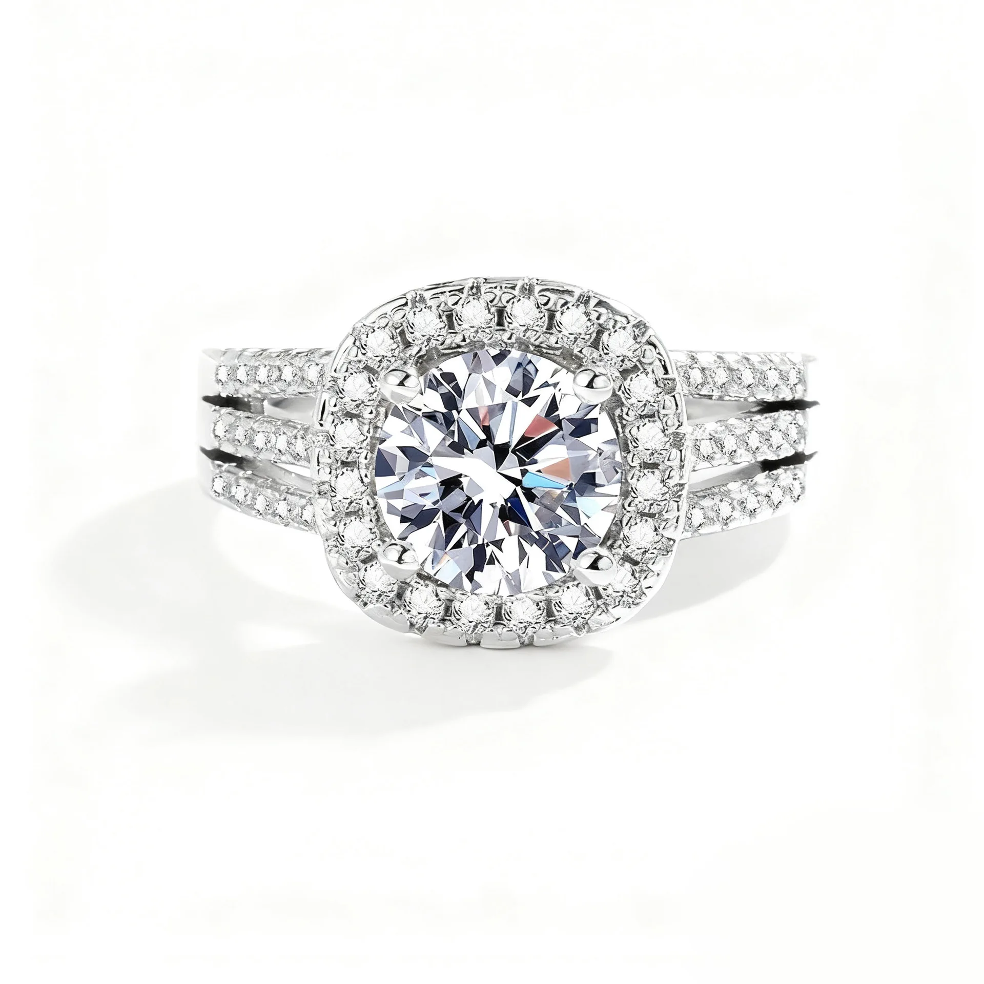 925 Sterling Silber Farbige Regenbogen-Zirkonia-Ringe für Frauen, Hochzeit, schöner Verlobungs- und Antragsring, Accessoire