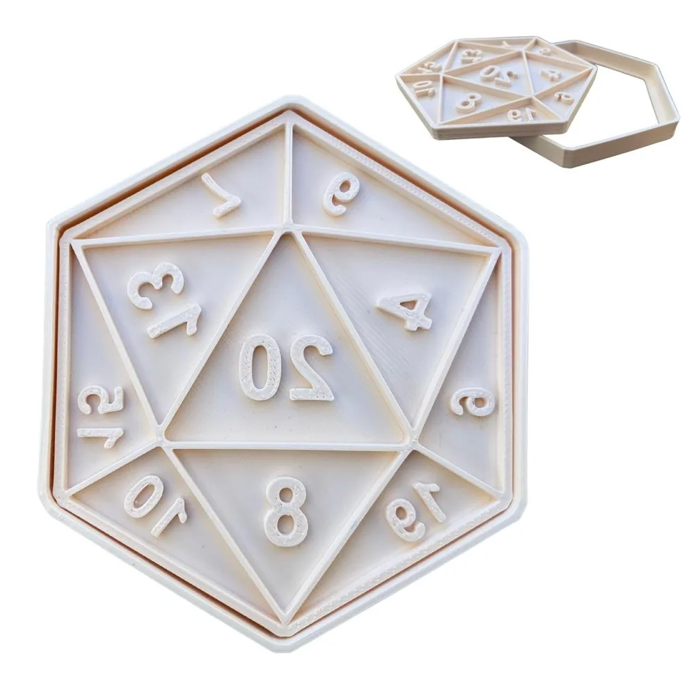 قاطعة بسكويت النرد آر بي جي |   أداة الخبز لعبة لعب الأدوار D20 |   ملفات تعريف الارتباط على سطح الطاولة آر بي جي |   مطبوعة ثلاثية الأبعاد PLA |   DnD، TTRPG