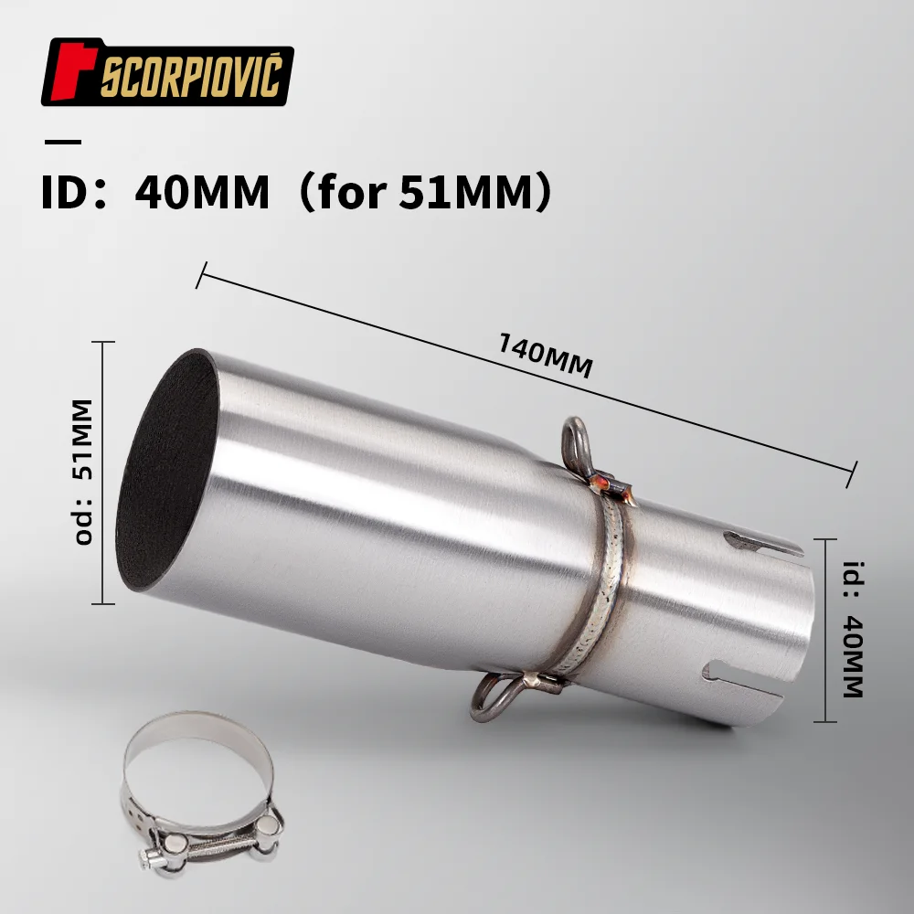 Motorcycle intermediate connecting pipe, improved muffler, universal diameter of 51 mm, various diameter sizes. image 3