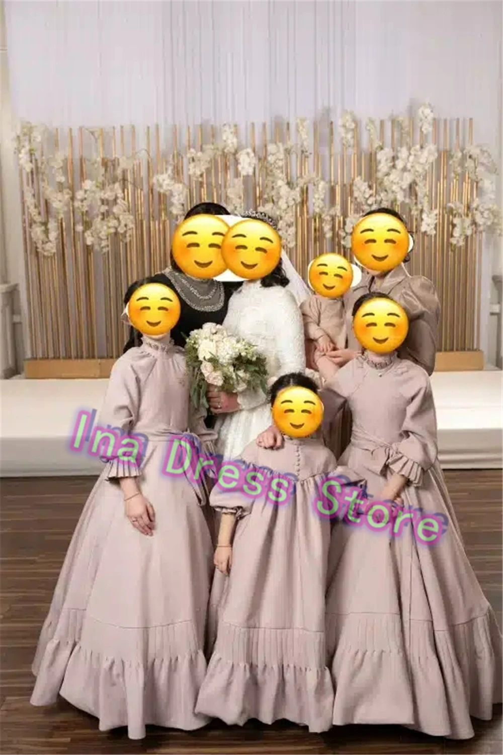 Elegant Pink Satin First Communion Gowns Flower Girl Dress Little Princess Wedding  Kids Birthday Ball Party Banquet Clothing