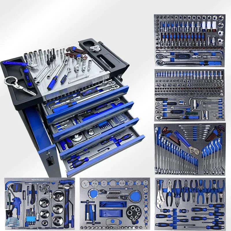 

424-Piece Combination Set 7 Belt Side Pumping Car Manual Machine Auto Repair Tool Cabinet Movable Hand