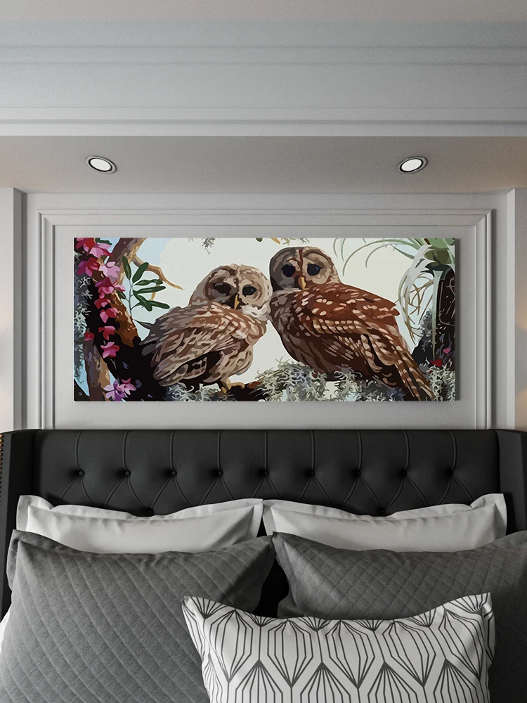 CHENISTORY Frameless Owl Lovers DIY Painting By Numbers Kits Wall Painting Acrylic Paint On Canvas Unique Gift For Home Decors