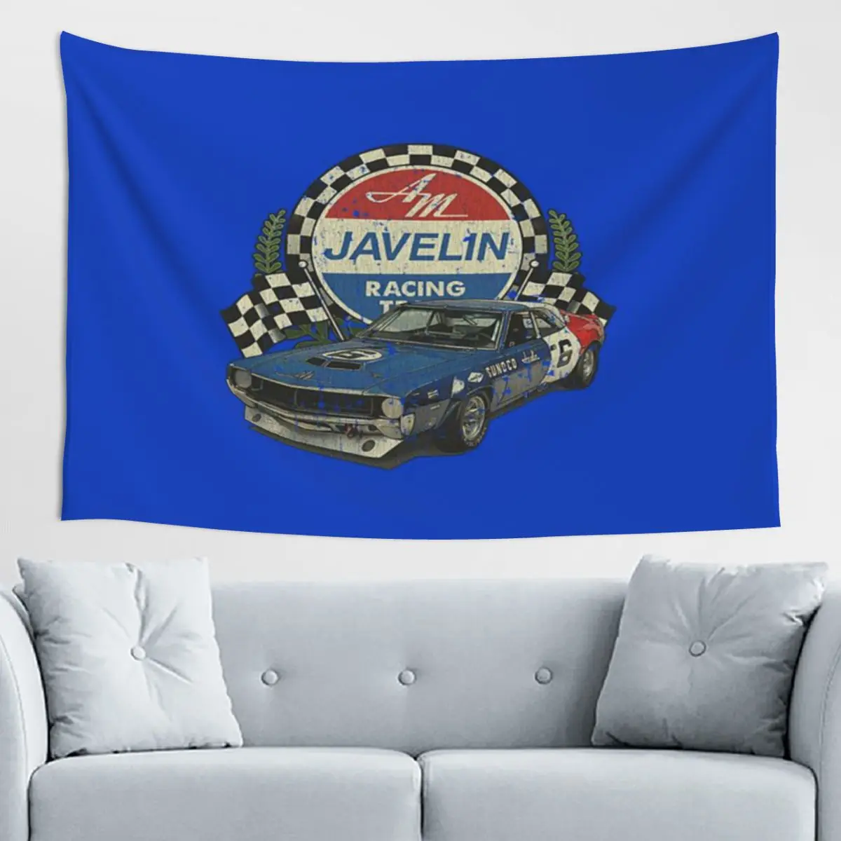 AM Javelin Racing 1970 - Tapiz suave minimalista para playa, arte de pared de tela