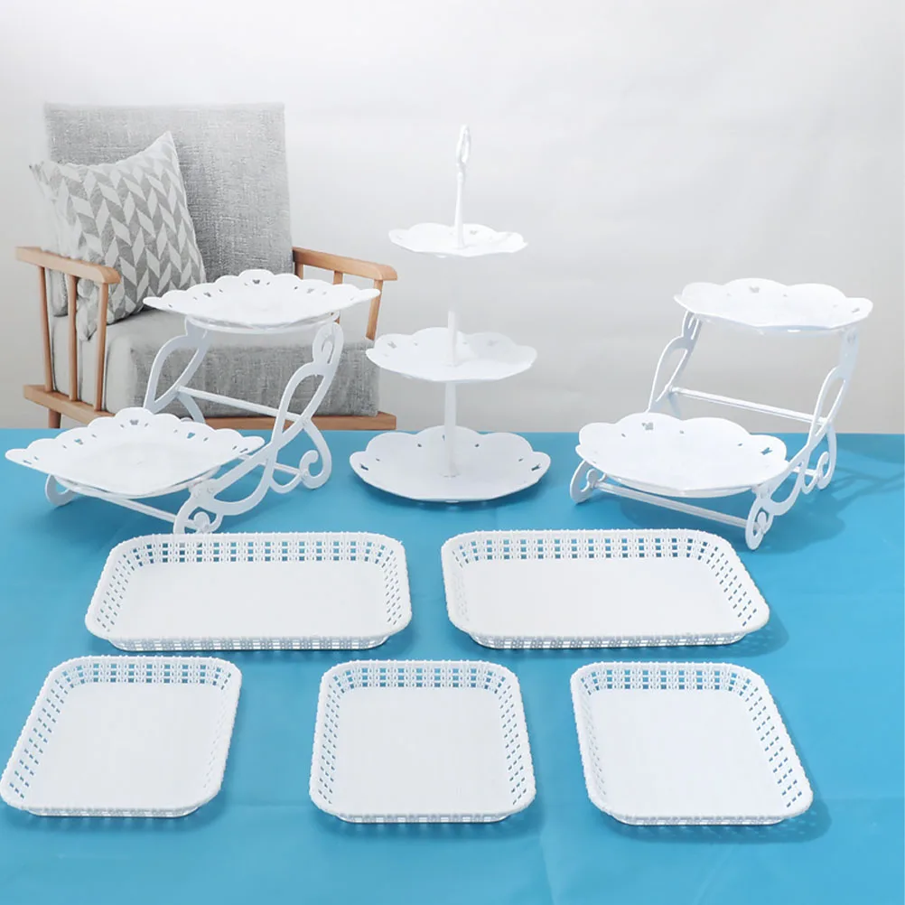 

1pc Two-Layer Fruit Tray Large Capacity Storage Rack For Kitchen Dessert Display Stand Fruit Basket Cake Plate Serving