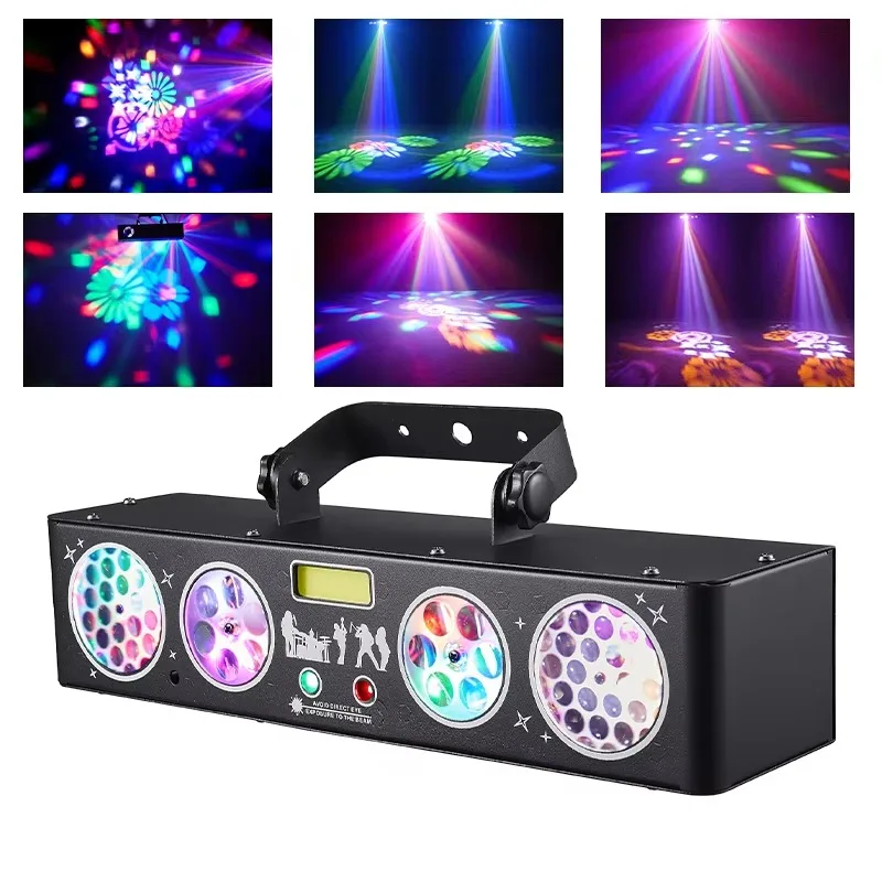6IN1 Disco Party Light 30W Stage Effect Light Mini LED Beam Strobe DMX512 Remote Control For Club Wedding KTV Bar Home