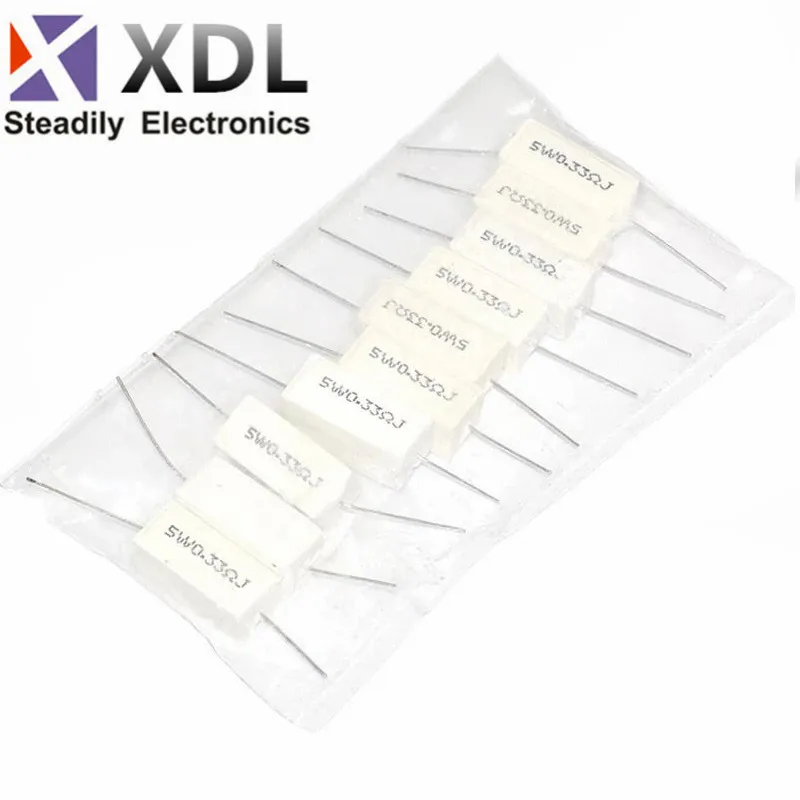 10pcs 5W 5% Cement Resistor Power Resistance 0.1 ~ 10K 0.1R 0.5R 1R 10R 100R 0.22 0.33 0.5 1 2 5 8 10 15 20 25 30 100 1K 10K ohm