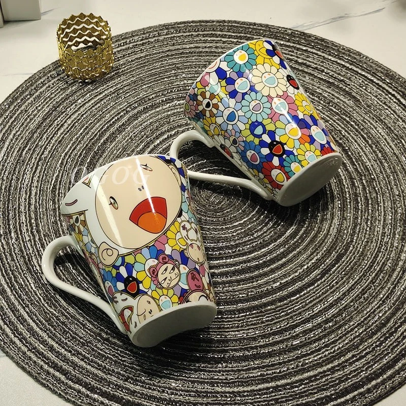 

Cartoon Couple Themed Bone China Mug Creative Cute High-style Water Cup Gift Box Set