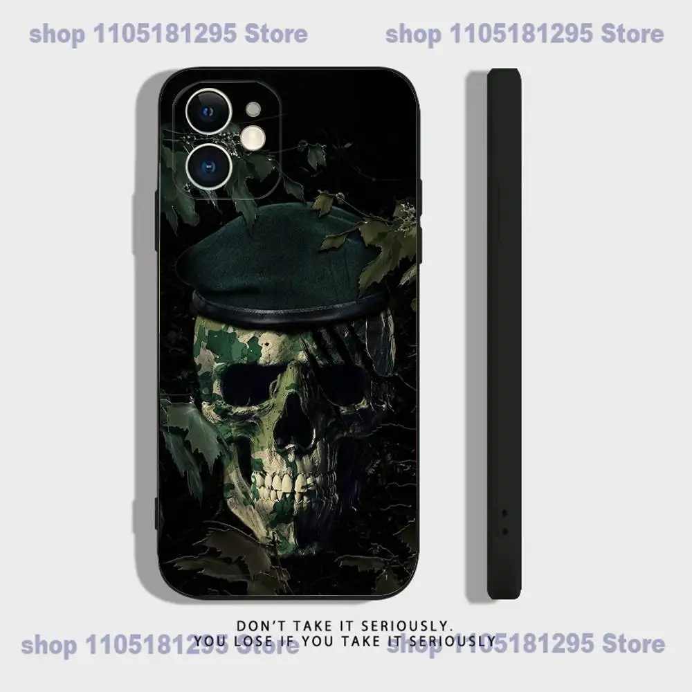 Casing Ponsel Keren Angkatan Darat Khusus F-Forces Untuk iPhone 17,16,15,14,13,12,11,XR,Pro,XS,Max,XR,Plus,Mini Silikon Lembut Hitam Anti Benturan