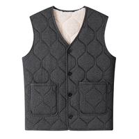 Autumn and Winter Men's Middle-aged and Elderly Vest with Thickened and Plush Warm Vest