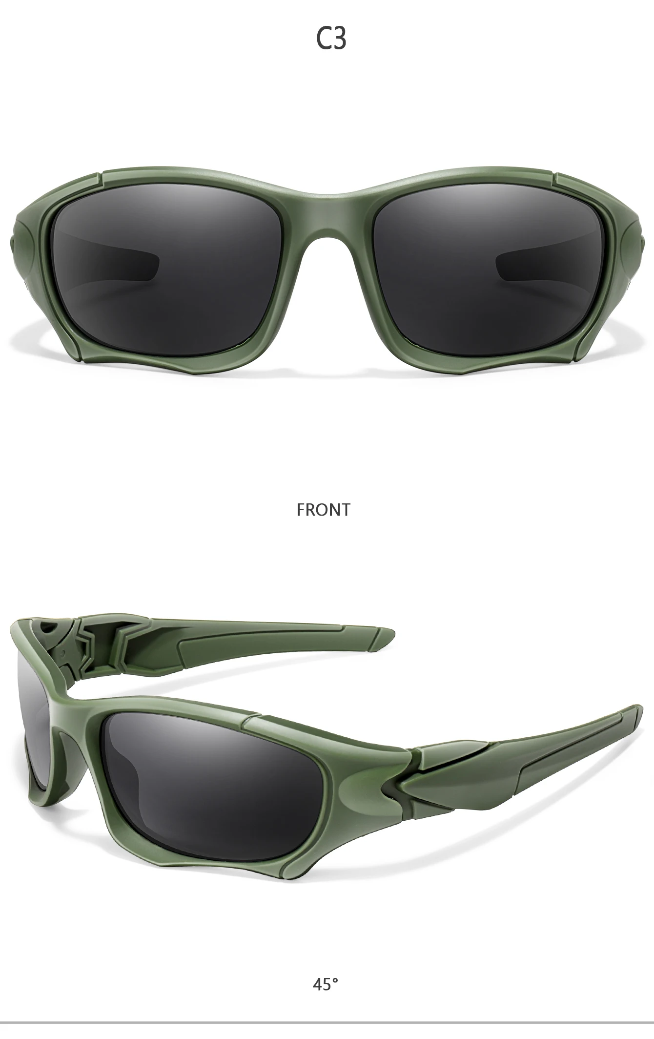 Klassische polarisierte Sonnenbrille für Männer und Frauen, Camouflage-Sonnenbrille mit UV-Schutz für Outdoor-Fahren, Radfahren, Wandern, Angeln – Detail 8