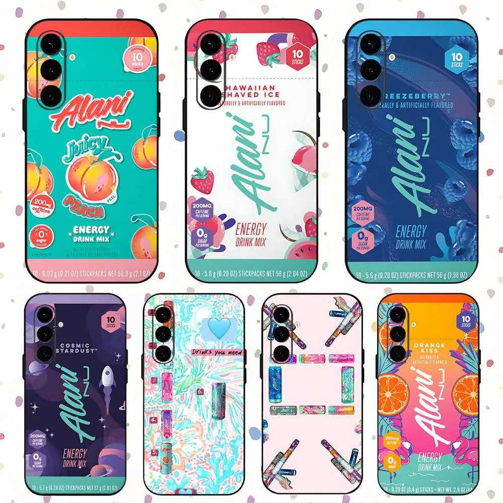 Bebidas energéticas A-Alani Nu LOGO funda de teléfono para Samsung Galaxy S25 S24 S23 S22 S21 S20 Plus Ultra Note20 negro suave