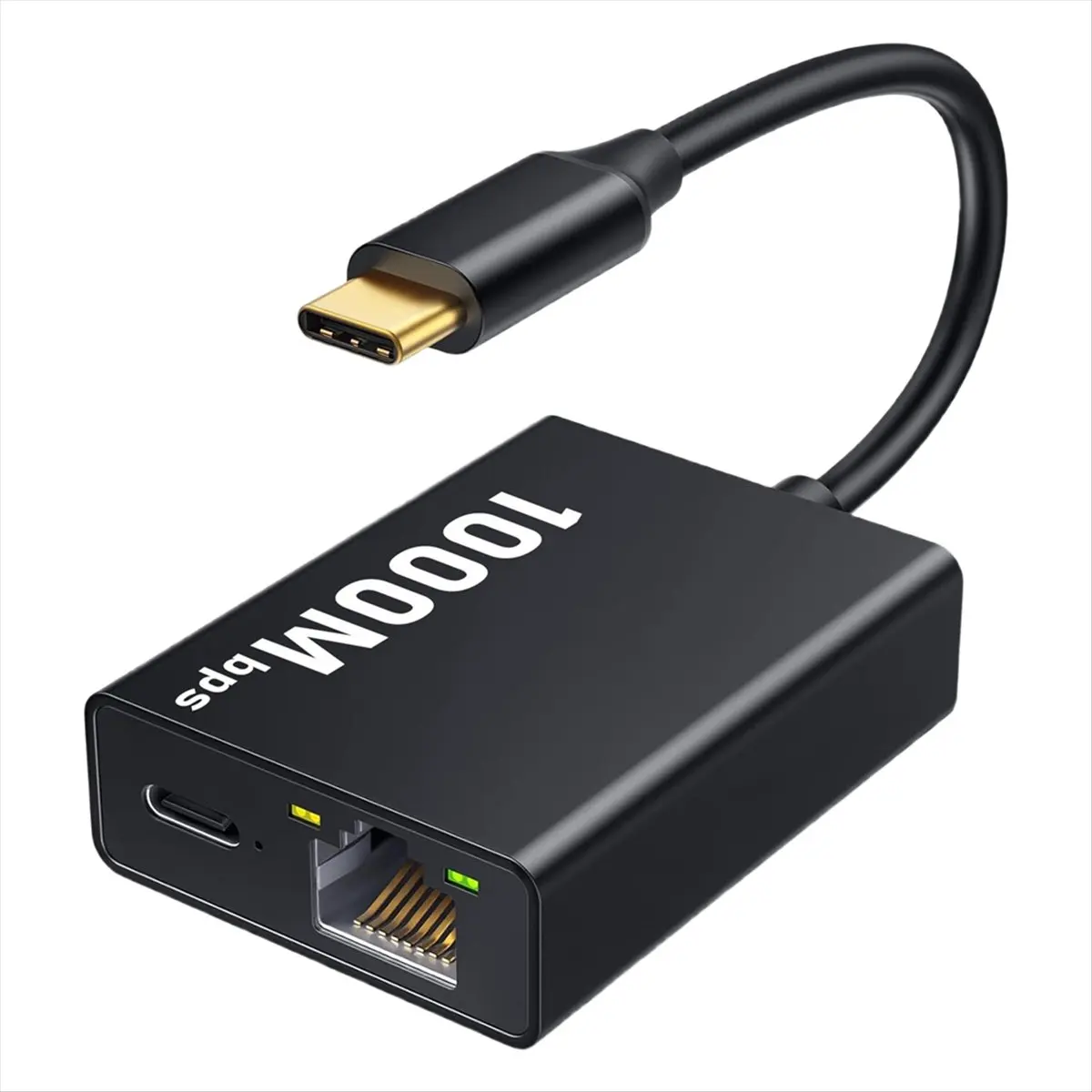 # Best Choice USB-C Ethernet Adapter 2-in-1 1000Mbps RJ45 Network Converter for with TV Plug and Play Black