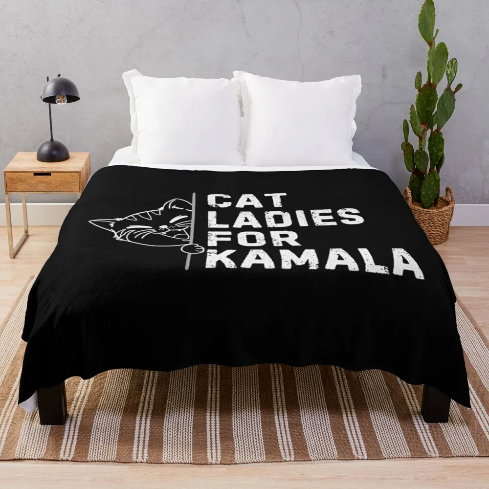 Cat Ladies For Kamala Throw Blanket Giant Sofa Thermals For Travel Blankets For Bed Plaid Blankets